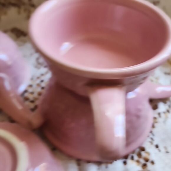 Antique Vintage Taylor Smith & Taylor Pink Oven Serve Ware Handled Small Bowls - Picture 11 of 14